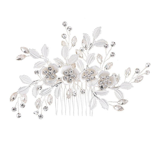 Crystal Wire Wrapped Birdcage Veil: French Netting Bridal Hair Comb