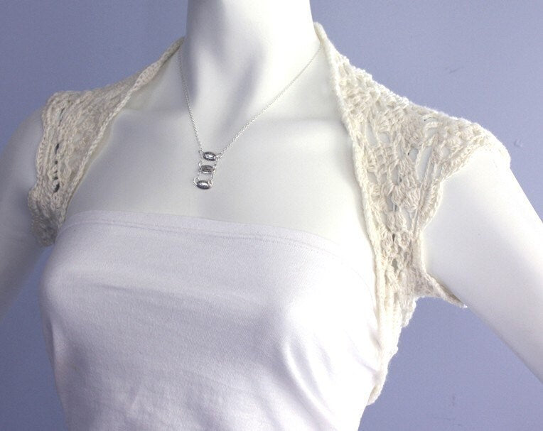 Luxurious Bridal Silk / Cashmere Shrug handknit /crochet wedding bolero Dark Blue Size M
