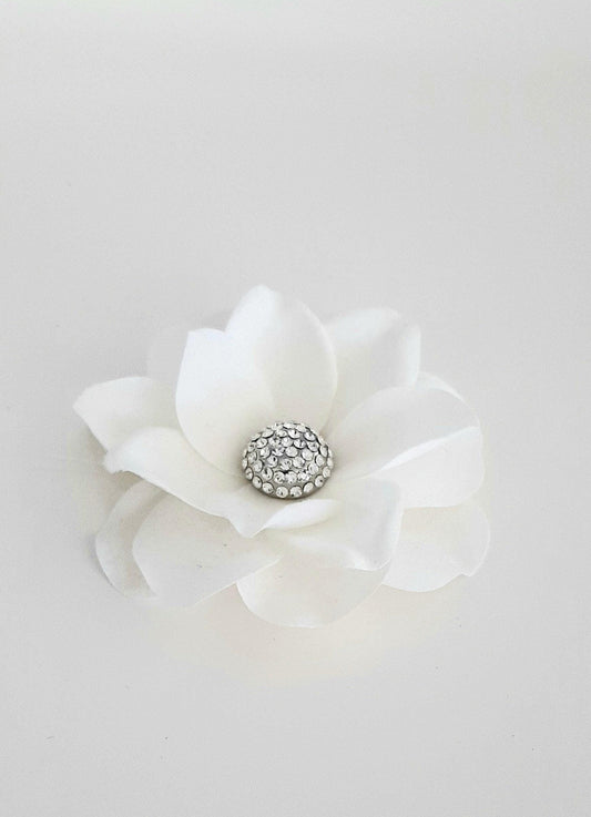 Bridal Fascinator Gardenia hair flower Wedding Ceremony Reception - Evelyn Headpiece
