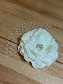 Bridal Fascinator Gardenia hair flower Wedding Ceremony Reception - Evelyn Headpiece
