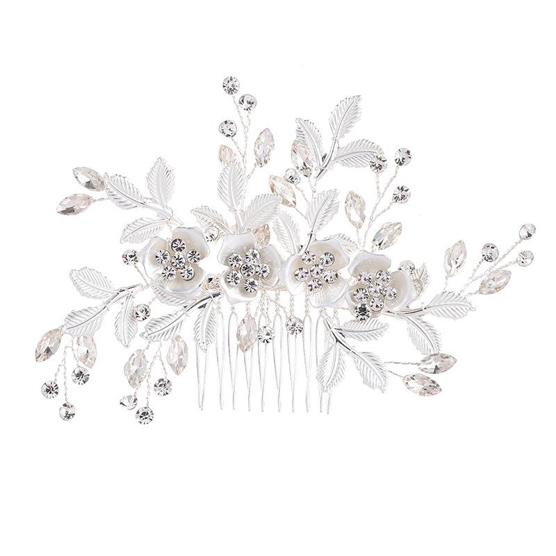 Birdcage Veil Headband: Crystal Floral Headband, French Netting Comb