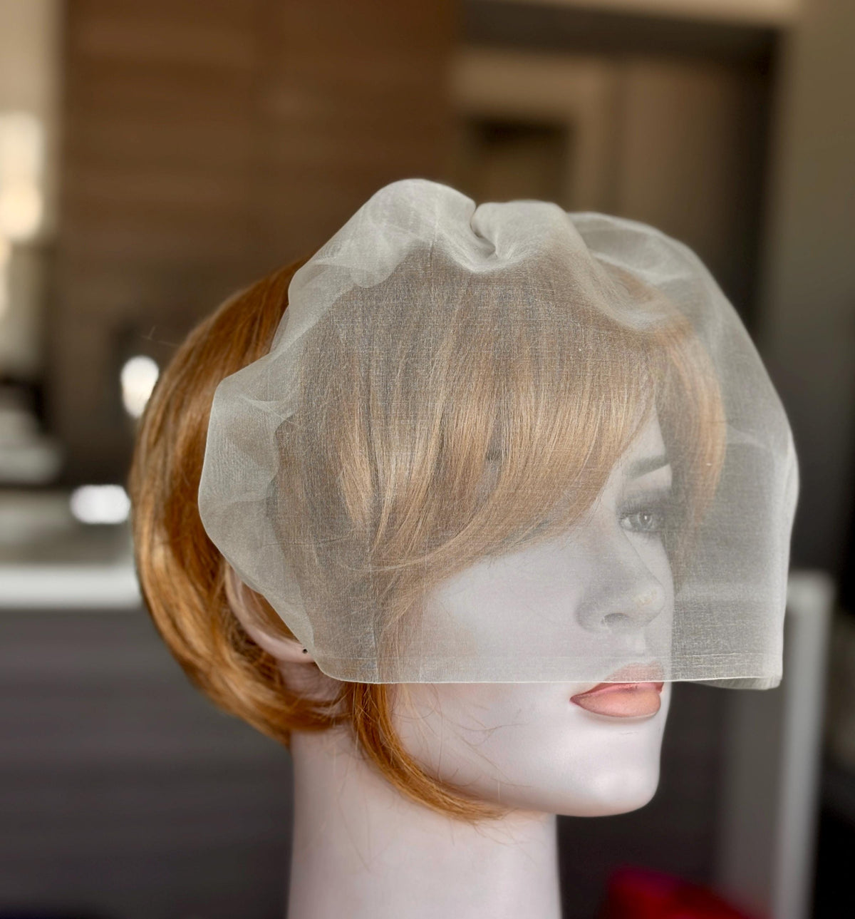 Silk Organza Blusher Veil Headband: Lightweight Bridal Accessory