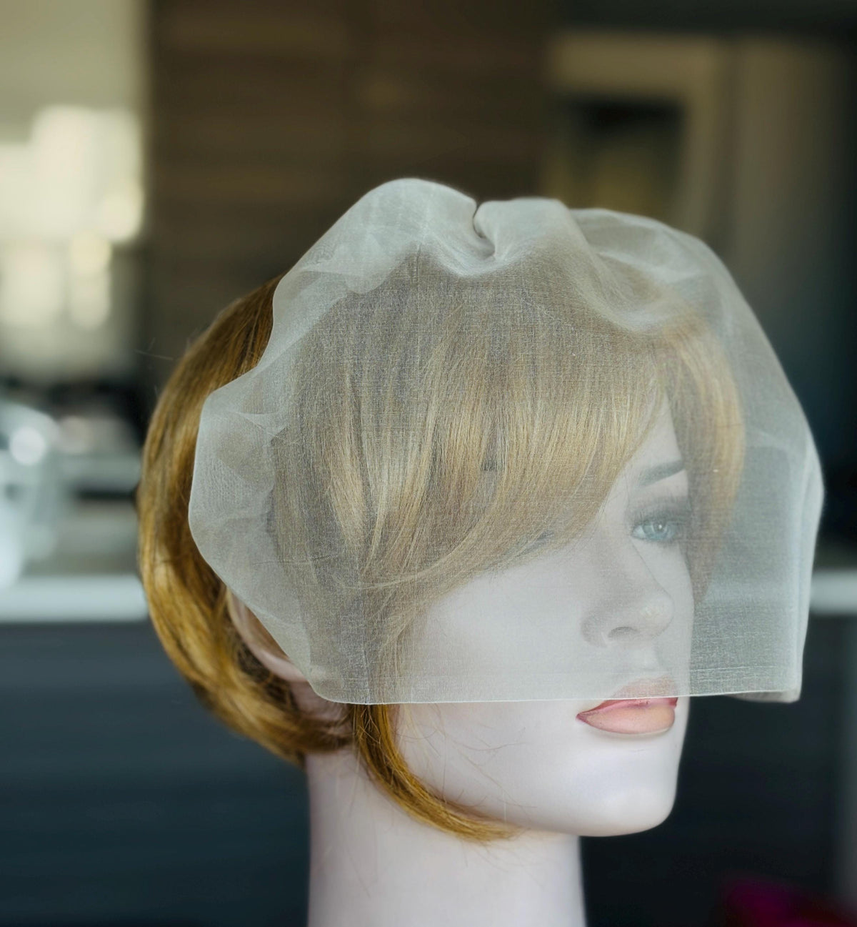 Silk Organza Blusher Veil Headband: Lightweight Bridal Accessory