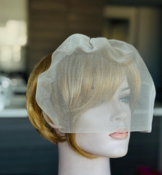 Silk Organza Blusher Veil Headband: Lightweight Bridal Accessory