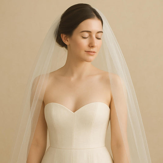 Handmade Tulle Wedding Veil: Chapel, Floor, Fingertip Length