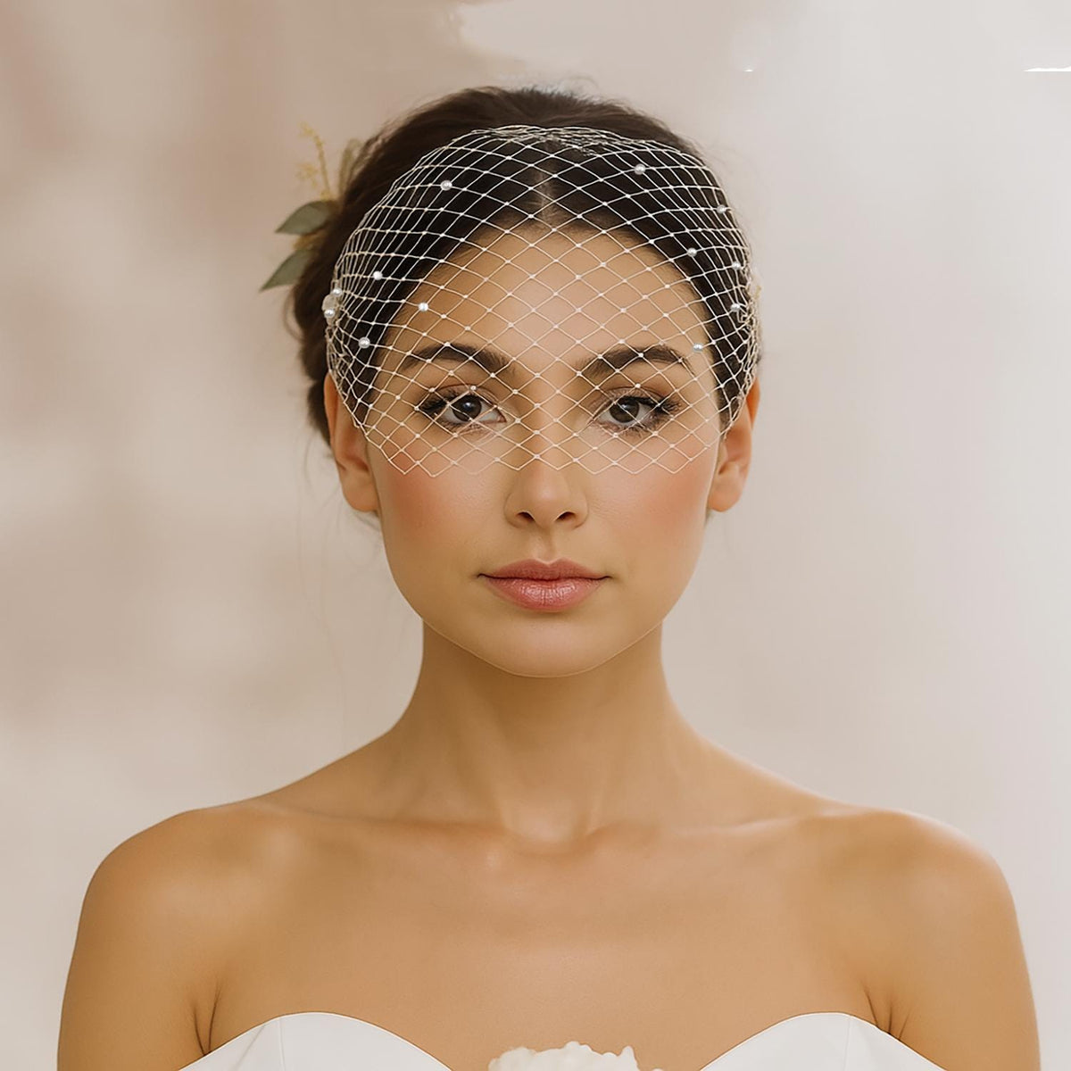 Bandeau Birdcage Veil: Vintage French Netting Bridal Veil