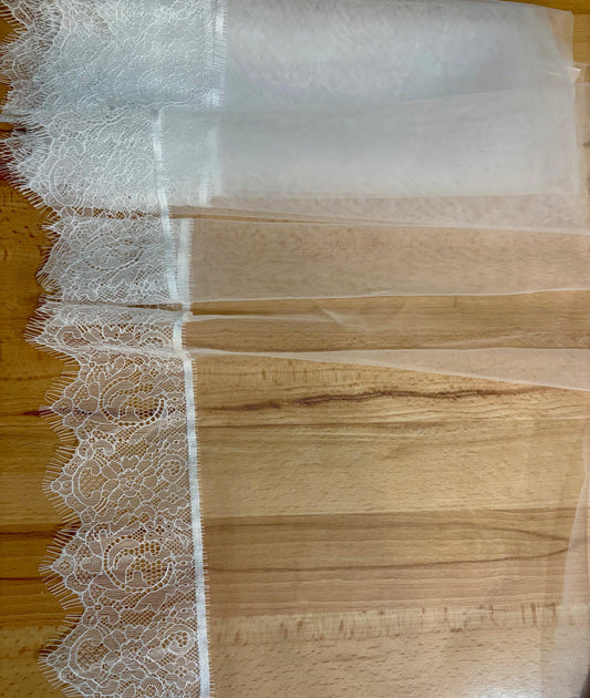 Lace Bridal Scarf – Tulle Wedding Veil Alternative, For Backless Dress